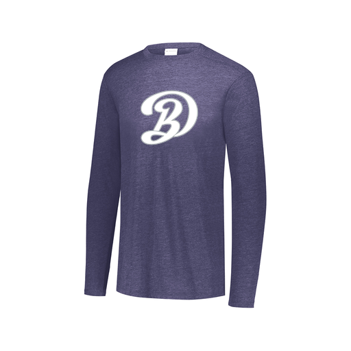 [3075.U22.XS-LOGO1] Decker Men's Tri-Blend T-Shirt - Long Sleeve (Adult XS, Navy, Logo 1)