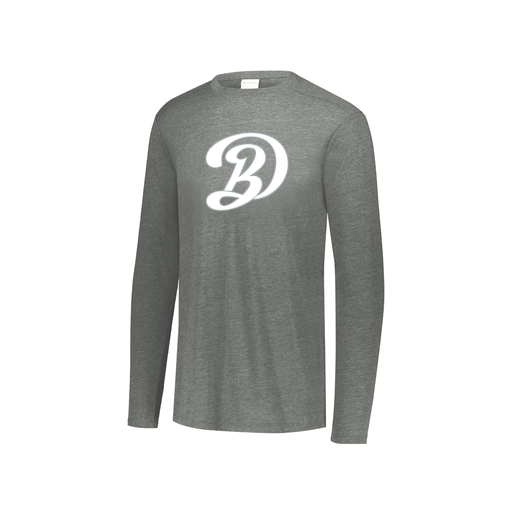 [FTLCUBGY-YS-LOGO1] Decker Youth Tri-Blend T-Shirt - Long Sleeve (Youth S, Gray, Logo 1)