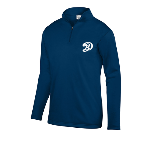 [FOLQFFNV-YS-LOGO1] Decker Youth FlexFleece 1/4 Zip (Youth S, Navy, Logo 1)