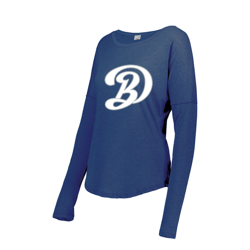 [FTLCUBRY-FAXS-LOGO1] Decker Women's Tri-Blend T-Shirt - Long Sleeve (Female Adult XS, Royal, Logo 1)